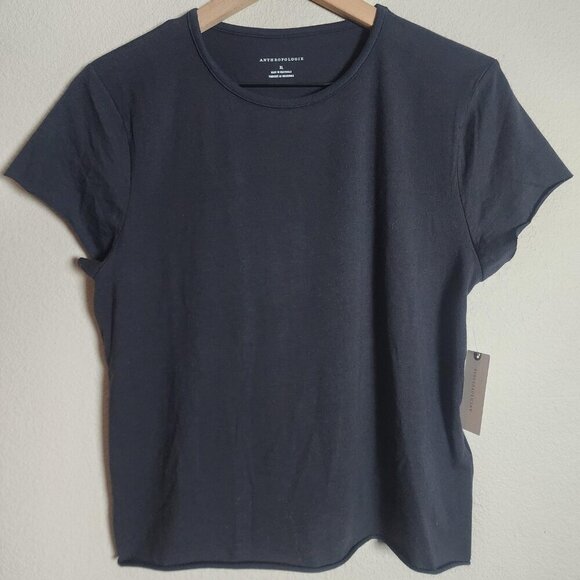 Anthropologie Tops - Anthropologie Shirt Womens XL Black Onyx Crewneck Short Sleeve Tee OB2020747